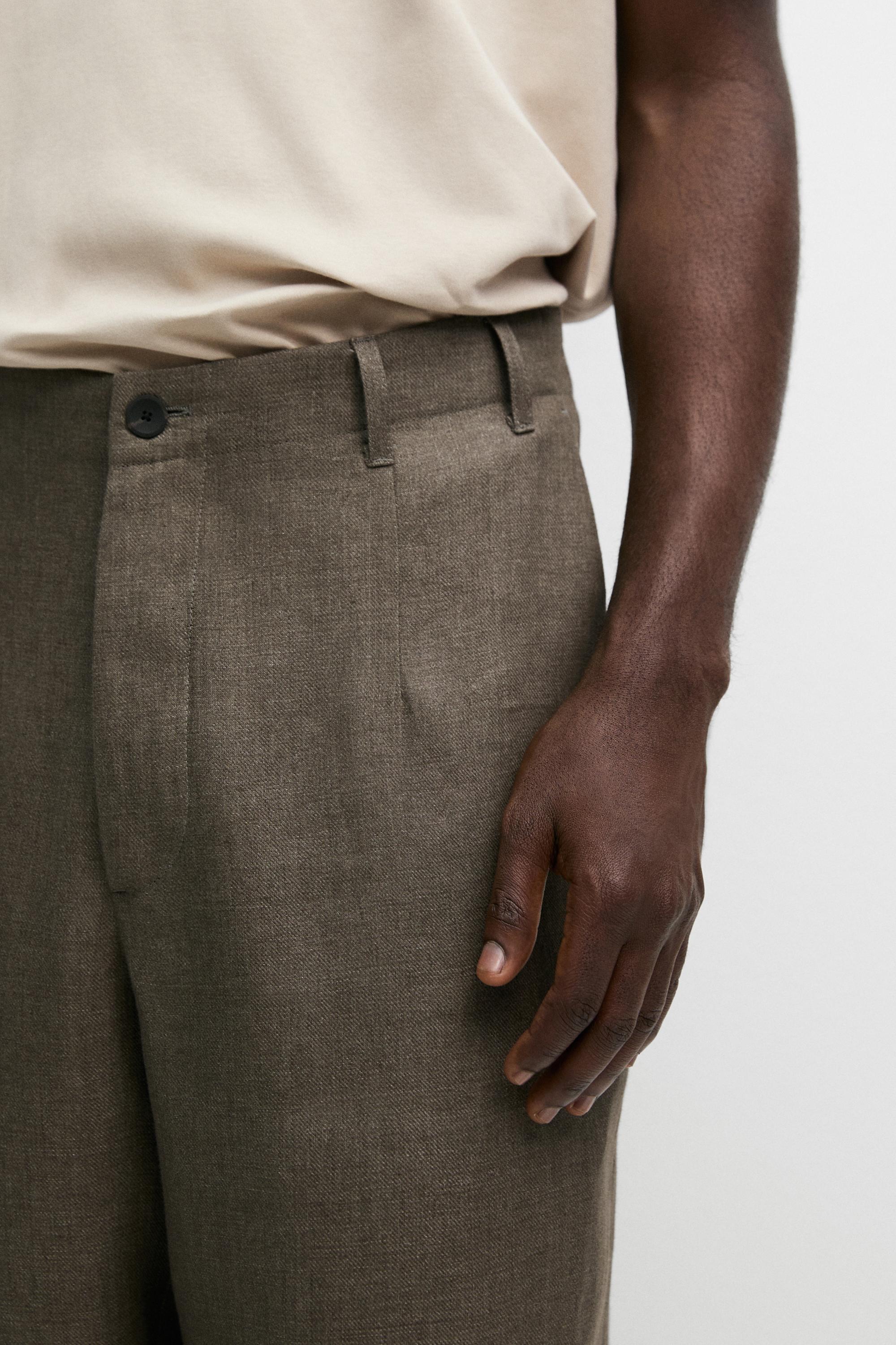 Pantalon total look 100 % lin délavé